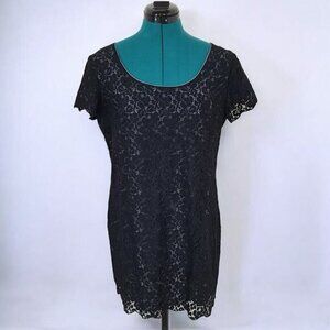 Aritzia Talula Black Lace‎ Dress with Gray Underlay - Size Large